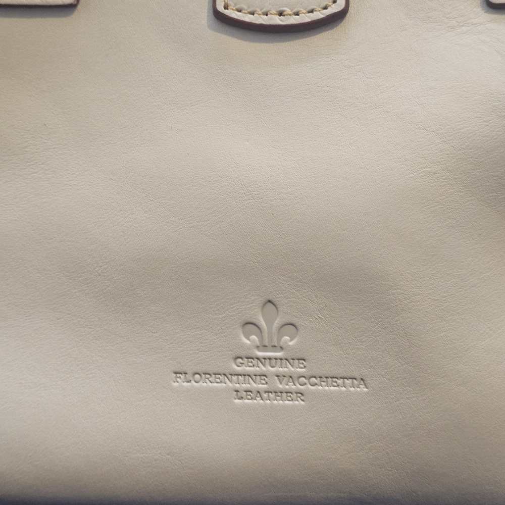 Dooney & Bourke Florentine Leather Cream Satchel with Gold Accents NWOT - Picture 6 of 14